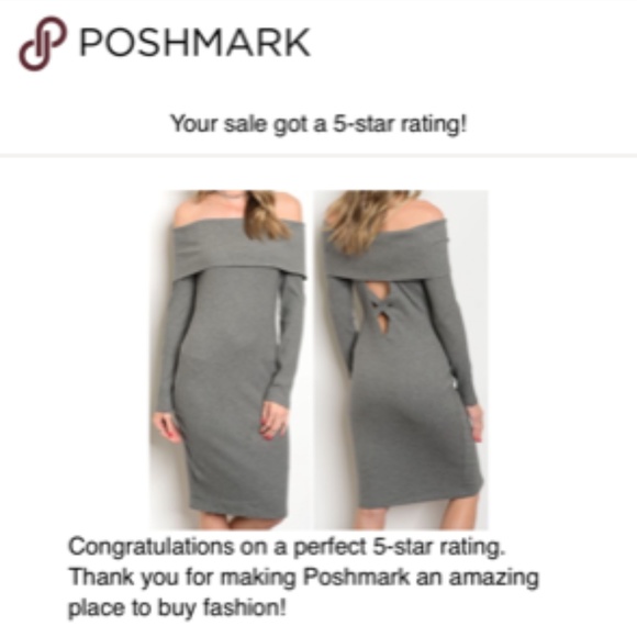 Off Shoulder, ribbed Long Sleeve Midi Dress. - Picture 4 of 4